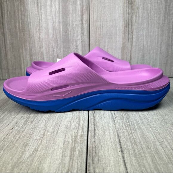Hoka One One Ora Recovery Slide 3 Purple Blue Slide Comfort Shoe Mens Size 12 13 - Picture 4 of 11